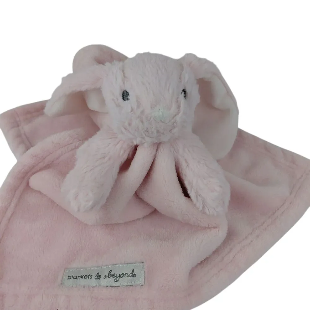 Blankets & Beyond Pink Bunny Rabbit Lovey Security Blanket Plush 14